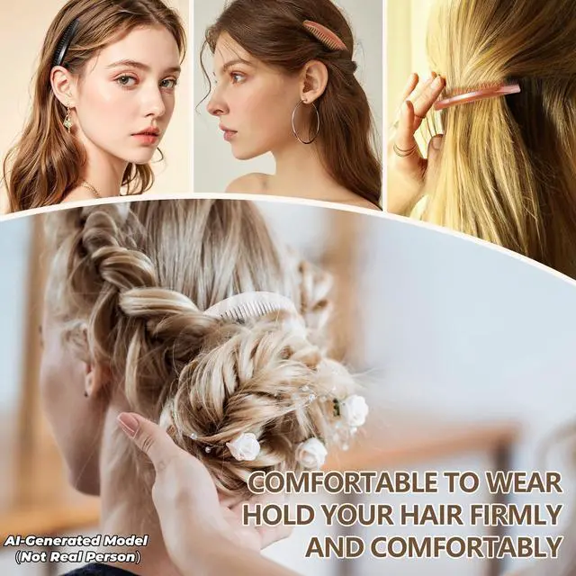 Alt view image 3 of 7 - 6PCS 3.15IN Hair Side Comb with 3 Colors, Professional Barber Comb for Styling and Grooming, French Combs for Wedding, Dating and More