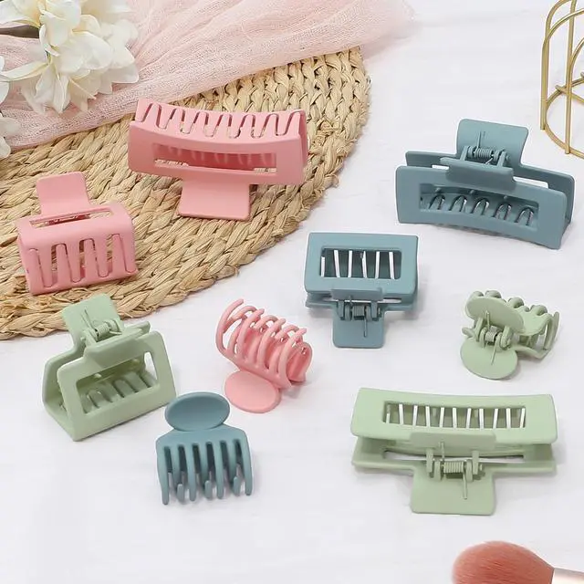 Alt view image 5 of 7 - 3 Style Hair Accessories for Women: Medium Rectangle Clips for Thick Hair, Square Clips for Thin Hair - 9 pcs Colorful Set | Rectangle Hair Clips for Thick Hair, Square Claw Clips for Thin Hair,