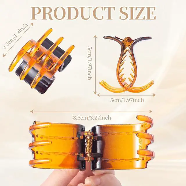 Alt view image 3 of 7 - 6 Pcs Hair Claw Clips, 2 Inch Small Claw Clips for Thin or Medium Hair | Strong Hold Medium Claw Clips with Double Row Teeth, Non-slip Stylish Plastic Hair Clips for Women Girls, Brown