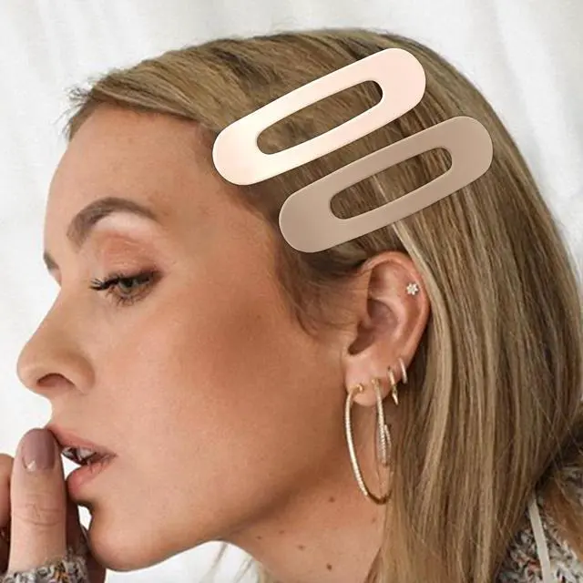 Alt view image 4 of 7 - Flat Hair Clips for Women Girls, 2 Styles 8 Pcs Lay Flat Claw Clips, Strong Hold French Duck Billed Large Side Hair Jaw Clip for All Hair Types, Fashion Trendy Hair Accessories Brown