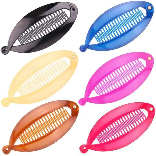 Main image of Banana Hair Clips for Women Long Hair Classic Banana Clip Fishtail Hair Comb Ponytail Hair Holder for Women Girls