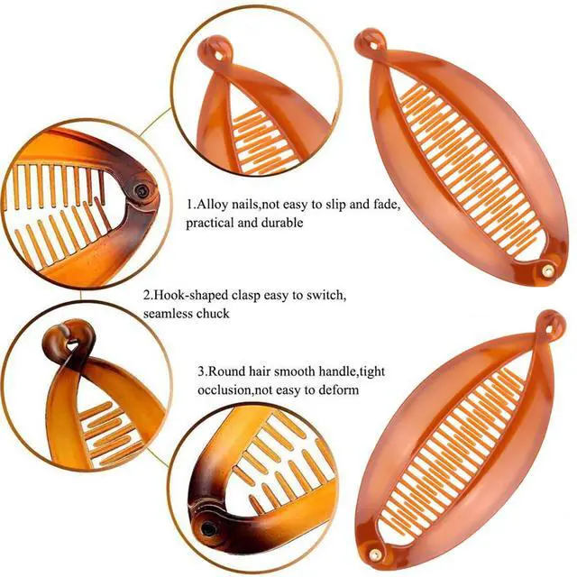 Alt view image 3 of 7 - Banana Hair Clips for Women Long Hair Classic Banana Clip Fishtail Hair Comb Ponytail Hair Holder for Women Girls