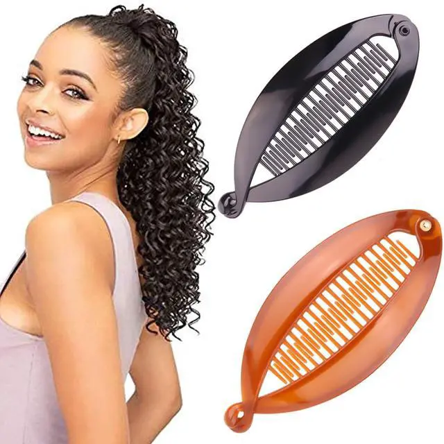 Alt view image 4 of 7 - Banana Hair Clips for Women Long Hair Classic Banana Clip Fishtail Hair Comb Ponytail Hair Holder for Women Girls