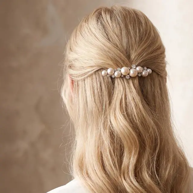 Alt view image 5 of 7 - Pearl Hair Barrettes for Women Small Pearl Hair Clip | Elegant Pearl Hair Accessories, Vintage Decorative Barrette for Fine Hair, Thick Thin Hairs,Wedding,Party,Halloween,Christmas