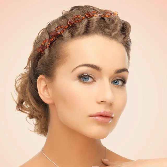 Alt view image 6 of 7 - Headband With Clips, Bangs Hairstyle Hair Clip Headband | Professional Weave Bangs Clip, Toothed Headband Braid Tool for Women Girls Black Brown Hair Styling Accessories
