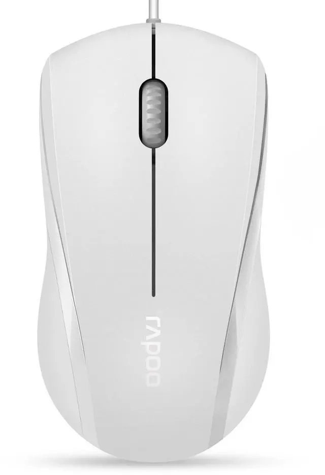 Main image of Button Quiet Wired Mouse, 1000DPI Optical Mouse, Quiet Button, Ergonomic Shape, for Desktop Computers Laptops, Matte White