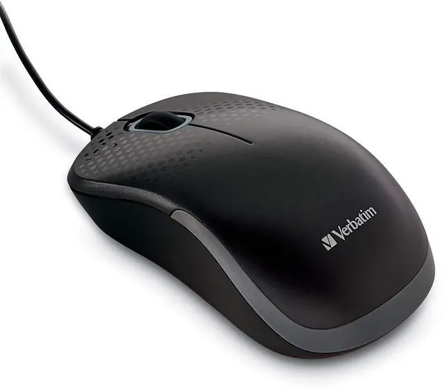 Main image of USB Silent Corded Optical Mouse - Computer Wired Noiseless and Silent Click Mouse for Mac and PC - Black