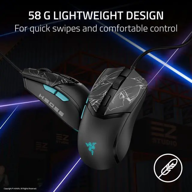 Alt view image 2 of 7 - Cobra Wired Gaming Mouse: 58g Lightweight - Gen-3 Switches - Chroma RGB Lighting Underglow - 8500 DPI Optical Sensor - 100% PTFE Mouse Feet - Speedflex Cable - Zenless Zone Zero Edition