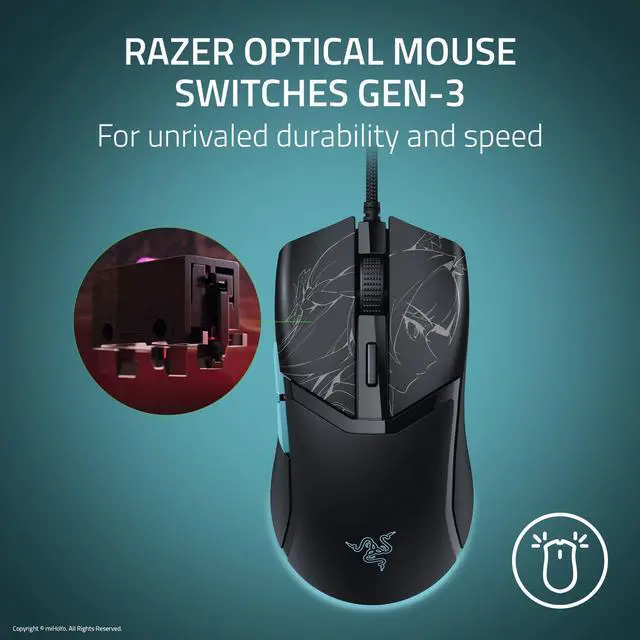 Alt view image 3 of 7 - Cobra Wired Gaming Mouse: 58g Lightweight - Gen-3 Switches - Chroma RGB Lighting Underglow - 8500 DPI Optical Sensor - 100% PTFE Mouse Feet - Speedflex Cable - Zenless Zone Zero Edition