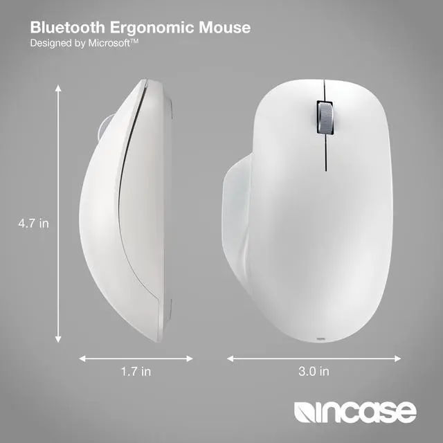 Alt view image 4 of 7 - Bluetooth Ergonomic Mouse Designed by Microsoft Two Thumb Buttons, Easy to Grip Thumb Rest, Precision Tracking, Connects 3 Devices, 15 Month Battery Life, PCs/Laptops (Glacier)