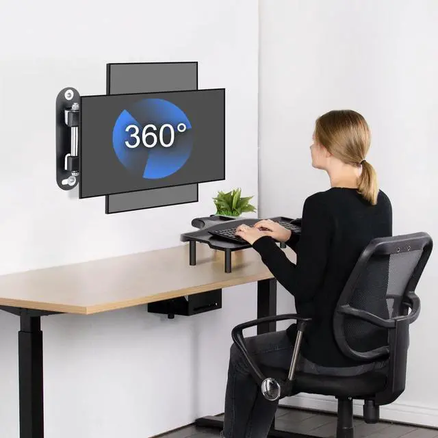 Alt view image 3 of 7 - TV Wall Bracket Mount Swivel and Tilt for Most 15"-32" LED, LCD, OLED Flat Screen TVs and Monitors with VESA 75x75-100x100mm up to 13kg Full Motion Monitor Wall Bracket MA2720