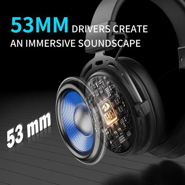 Alt view image 2 of 7 - Wired Gaming Headset, 53mm Drivers 7.1 Surround Sound, Detachable Noise Cancelling Mic, USB Computer Headset with RGB, Lightweight Design for PC/Laptop/PS4