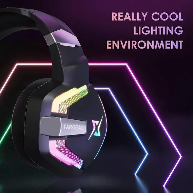 Alt view image 4 of 7 - 7.1 Surround Sound PC Gaming Headset for PS5 PS4 Laptop Mac Tablet Mobile, Over Ear Wired USB Gaming Headphone with Omni-Directional Noise Canceling Mic, RGB LED, with Type C Cable