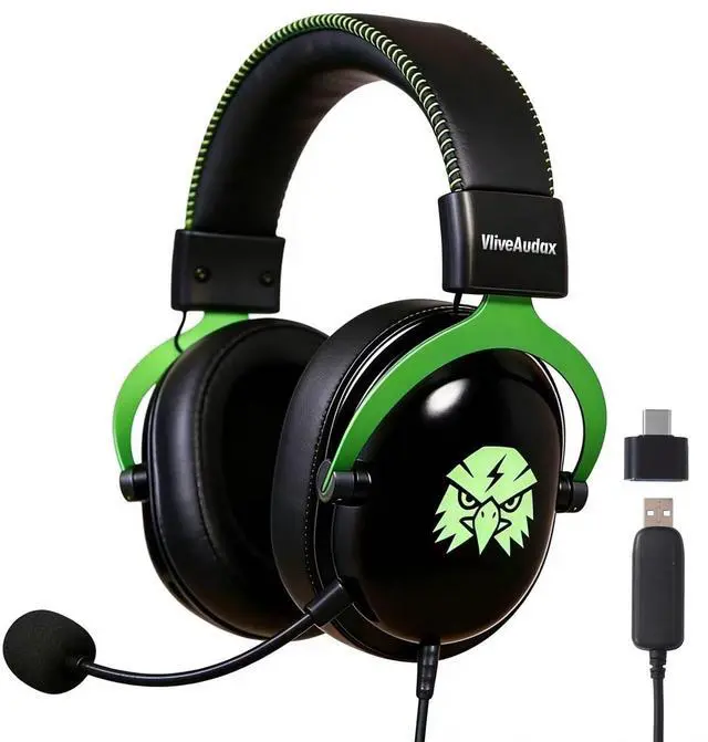 Main image of Wired Gaming Headset, RGB Lighting Over Ear Headphones with 7.1 Virtual Surround Sound, Noise Canceling Mic for PC PS5 PS4, Memory Foam Ear Pads, USB Sound Card A/C
