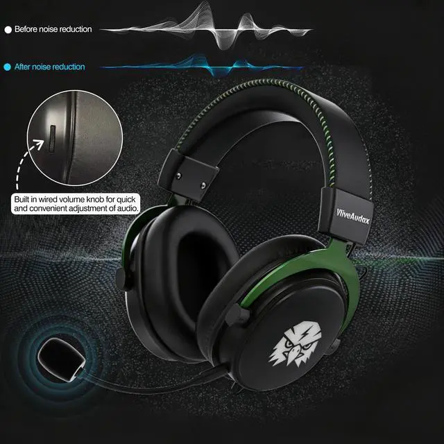 Alt view image 5 of 5 - Wired Gaming Headset, RGB Lighting Over Ear Headphones with 7.1 Virtual Surround Sound, Noise Canceling Mic for PC PS5 PS4, Memory Foam Ear Pads, USB Sound Card A/C
