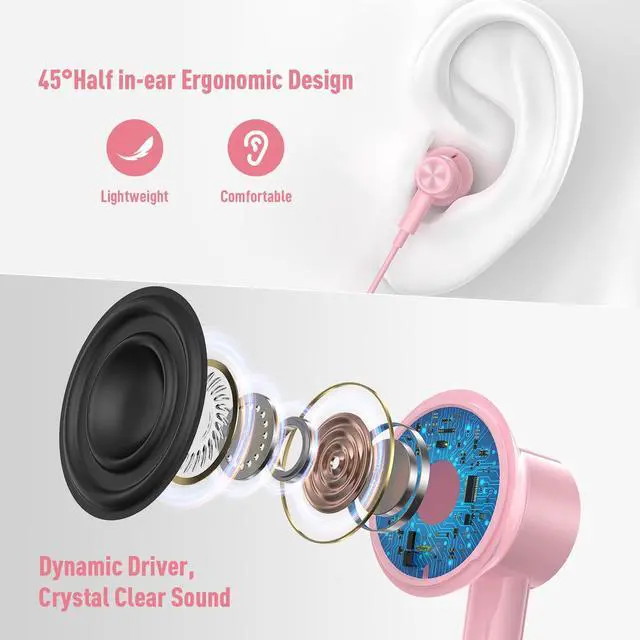 Alt view image 3 of 7 - USB Headphones for PC Laptop Magnetic 7.5ft Wired Earbuds Computer Headset with MICR Control Mute Noise Isolate Cord in Ear Gaming Earphone for MacBook Pro Office Work School Zoom Chromebook
