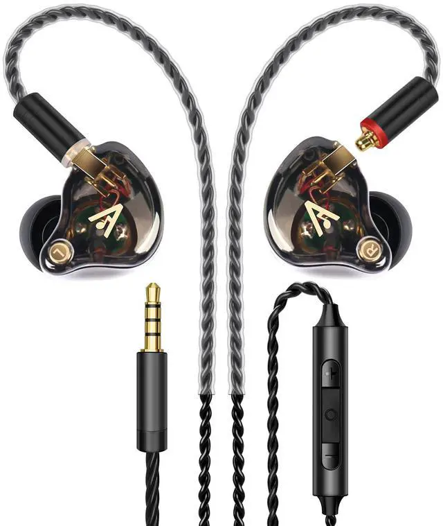 Main image of Wired Earbuds - HiFi in Ear Monitor Headphones - Noise Isolating Ear Buds w/ Mic - Clear Sound, Deep Bass & Comfort-Fit Gaming Earphones - MMCX to 3.5mm & Silver Plated Cord, Carrying Case