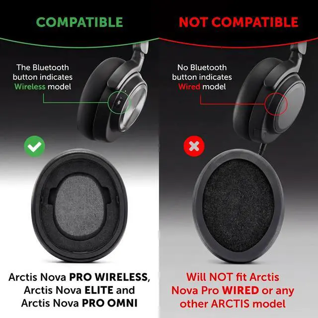 Alt view image 2 of 7 - Wireless - Cooling Gel Earpads for Arctis Nova Pro Wireless, Nova Elite & Nova Pro Omni (Doesnt Fit Other Models), by Wicked Cushions, Extra Thick & Comfortable | Black