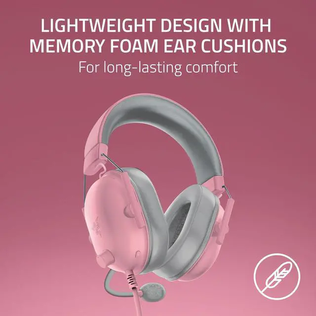 Alt view image 5 of 7 - Gaming Headset: 50mm Drivers - Cardioid Mic - Lightweight - Comfortable Noise Isolating Earcups - for Xbox Series X, Series S, PS5, PC, Switch via 3.5mm Jack - Quartz Pink