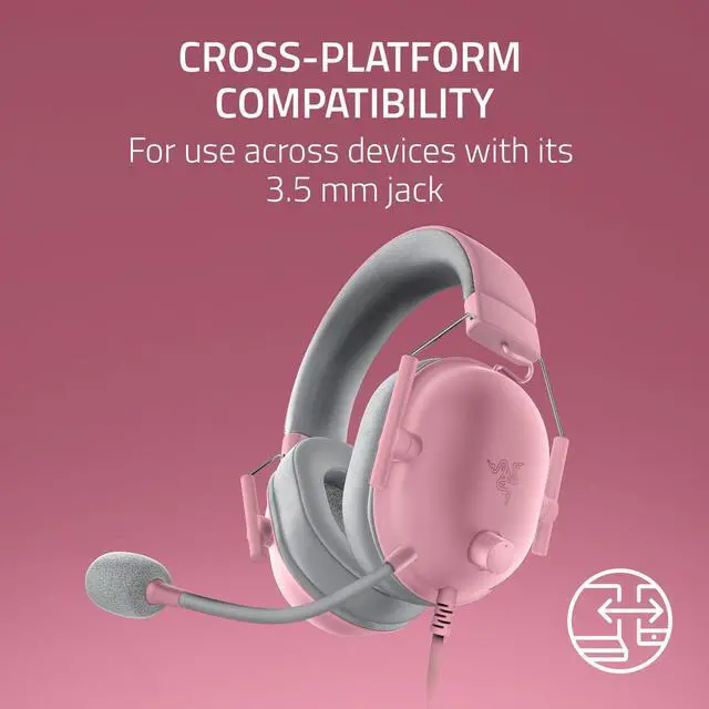 Alt view image 7 of 7 - Gaming Headset: 50mm Drivers - Cardioid Mic - Lightweight - Comfortable Noise Isolating Earcups - for Xbox Series X, Series S, PS5, PC, Switch via 3.5mm Jack - Quartz Pink