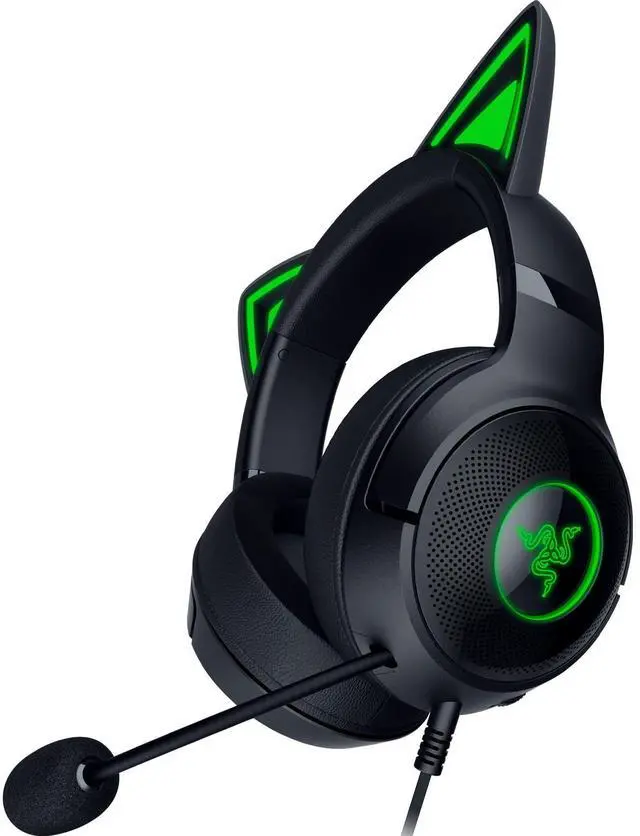 Main image of USB Wired Headset: Chroma RGB Kitty Ears - Stream Reactive Lighting - HyperClear Cardioid Mic - 40 mm Drivers - 7.1 Surround Sound - Comfortable Ear Cushions - Black