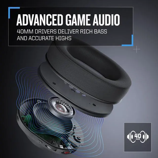 Alt view image 3 of 7 - HS PlayStation Gaming Headset - PS5, PS4, Xbox Series X, Xbox Series S, Xbox One, Nintendo Switch, Mobile & Laptop with 3.5mm - Flip-to-Stow Mic, 40mm Speakers - Black