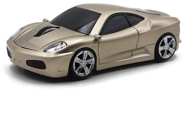 Alt view image 2 of 4 - Wireless Mouse Sport Car Mouse Computer Optical Mice for PC Laptop MAC (Gold)