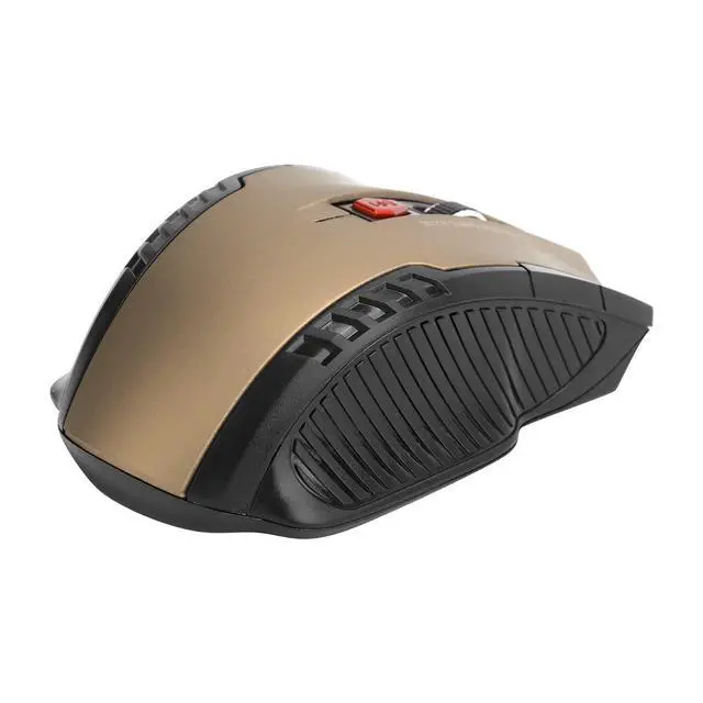 Alt view image 7 of 7 - Mechanical Gaming 2.4G Mouse, 1000/1200/1600 3-Speed DPI Ergonomic Mouse with A USB Receiver, for Office/Home/Desktop/Computer/Notebook (Gold)