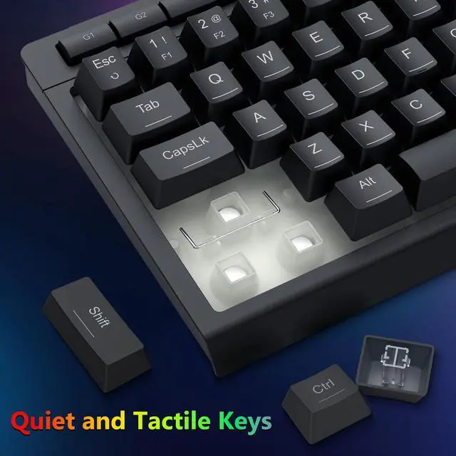 Alt view image 7 of 7 - Wired Gaming Keyboard and Mouse Combo, RGB Backlit, 60% Mini Macro Membrane Keyboard with Anti-Ghosting & Multimedia Keys + 8000 DPI Programmable Optical Mice for PC Laptop
