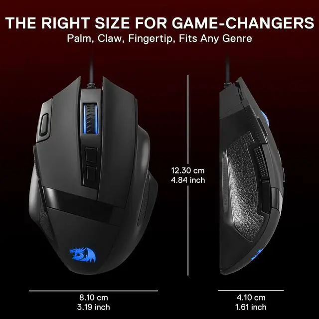 Alt view image 6 of 7 - RGB Gaming Mouse, 12800 DPI Wired Optical Mouse with 8 Programmable Buttons & Ergonomic Natural Grip Build, Software Supports DIY Keybinds