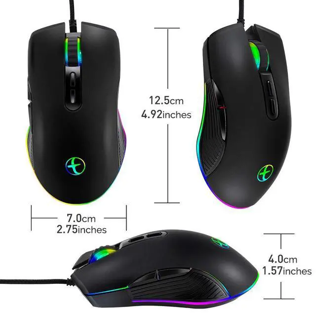 Alt view image 5 of 7 - RGB LED Gaming Mice,Wired USB C Port for Apple MacBook,Computer or Laptops with Type C Port-Black