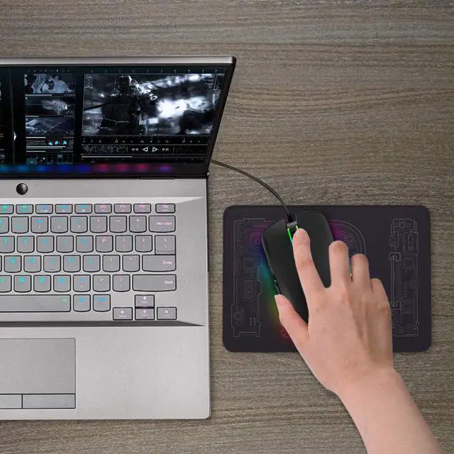 Alt view image 7 of 7 - RGB LED Gaming Mice,Wired USB C Port for Apple MacBook,Computer or Laptops with Type C Port-Black