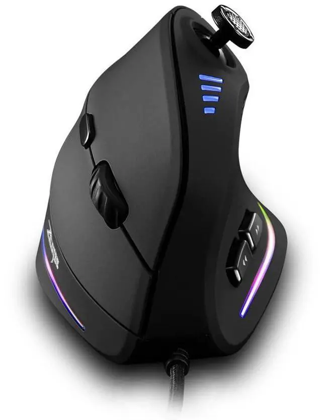Main image of Wired Gaming Mouse with Joystick,10000DPI,11 Programmable Buttons,RGB,USB Optical Corded Vertical Ergonomic Mouse,Mice for Laptop,PC,Mac,Black