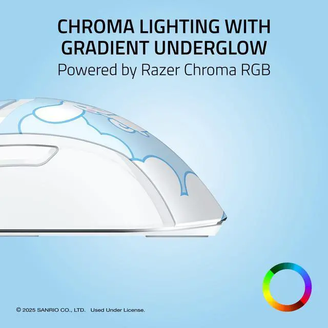 Alt view image 4 of 7 - Cobra Wired Gaming Mouse: 58g Lightweight - Gen-3 Optical Switches - Chroma RGB Lighting Underglow - 8500 DPI Optical Sensor - 100% PTFE Mouse Feet - Speedflex Cable - Cinnamoroll Edition