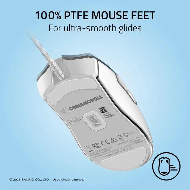 Alt view image 7 of 7 - Cobra Wired Gaming Mouse: 58g Lightweight - Gen-3 Optical Switches - Chroma RGB Lighting Underglow - 8500 DPI Optical Sensor - 100% PTFE Mouse Feet - Speedflex Cable - Cinnamoroll Edition