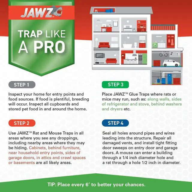 Alt view image 2 of 5 - Jawz Indoor Plastic Mouse Trap for Solid or Liquid Bait, Instant Kill Mouse Traps, No-Touch Disposal with Trap Set Indicator 6-Pack