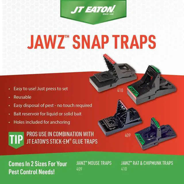 Alt view image 3 of 5 - Jawz Indoor Plastic Mouse Trap for Solid or Liquid Bait, Instant Kill Mouse Traps, No-Touch Disposal with Trap Set Indicator 6-Pack