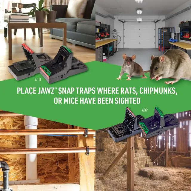 Alt view image 5 of 5 - Jawz Indoor Plastic Mouse Trap for Solid or Liquid Bait, Instant Kill Mouse Traps, No-Touch Disposal with Trap Set Indicator 6-Pack