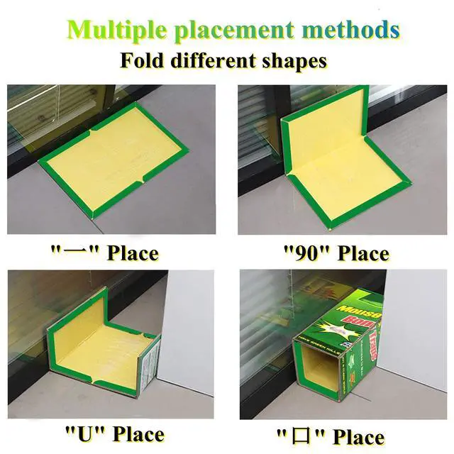 Alt view image 3 of 6 - 10 Pack Large Mouse Glue Traps with Enhanced Stickiness Glue Traps for Rat, Rodent and Household Traps Sticky Pad Board for House Indoor