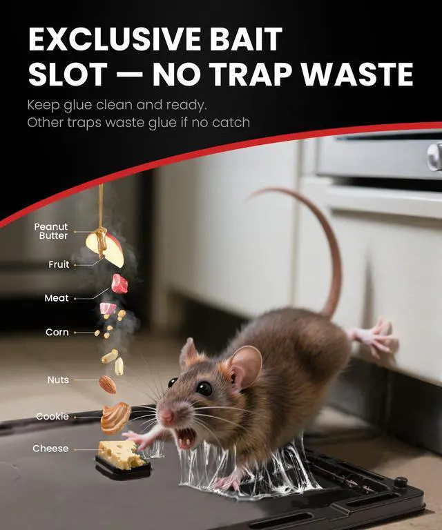Alt view image 2 of 7 - Snake and Mouse Traps 12 PK, Large Bulk Sticky Glue Traps Indoor for Home Pre-baited, Pet Safe Rodent Catcher for Garage, Kitchen, Catches Roaches, Spiders, Lizard, Non-Toxic, Large