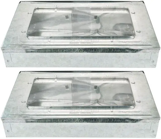 Main image of Humane Mouse Trap 2-Pack No Winding or Resetting, Non-Jamming, Clear Window View, Silver, No-Kill Indoor Mouse Traps, Preferred by Professional Pest Controllers
