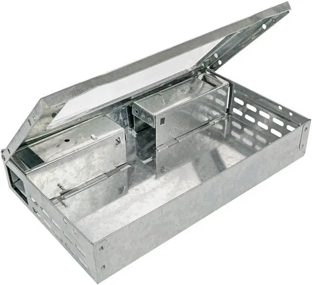 Alt view image 3 of 7 - Humane Mouse Trap 2-Pack No Winding or Resetting, Non-Jamming, Clear Window View, Silver, No-Kill Indoor Mouse Traps, Preferred by Professional Pest Controllers