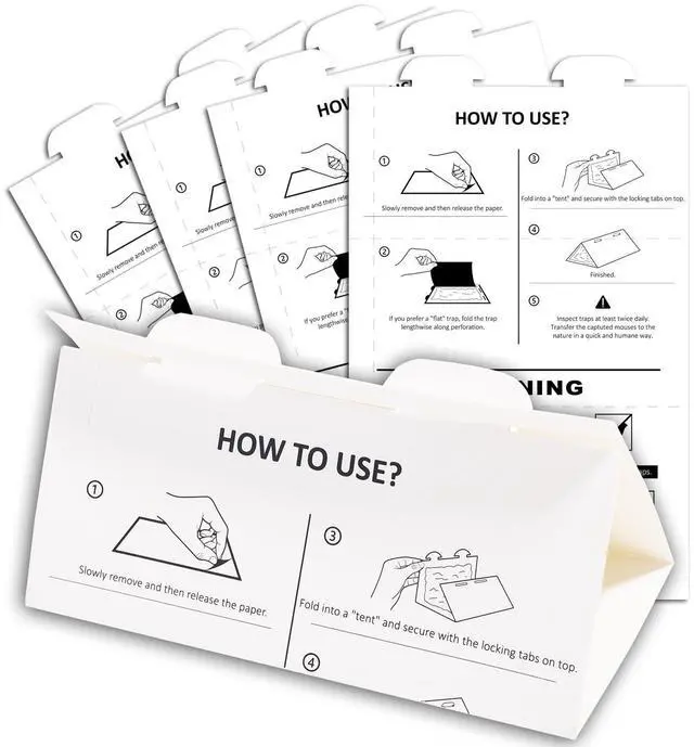 Main image of Mouses Traps Indoor for Home Sticky Insect Glue Adhesive for Catching Bugs, Rats, Rodents Non Toxic Bulk Glue Boards