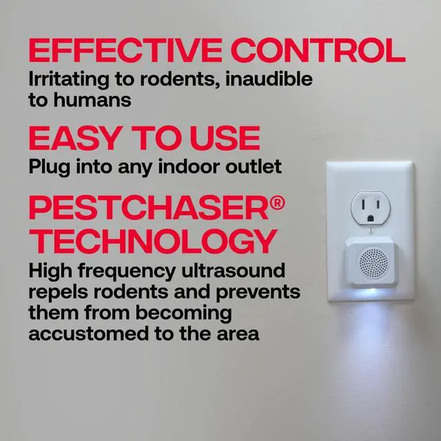 Alt view image 3 of 7 - PestChaser Rodent Repellent with Nightlight - Rodent Repellent Indoor Ultrasonic - Rodent Repeller - M756K - Mouse Deterrent Plug in - Mouse Plug in Repellent for House - 6 Units