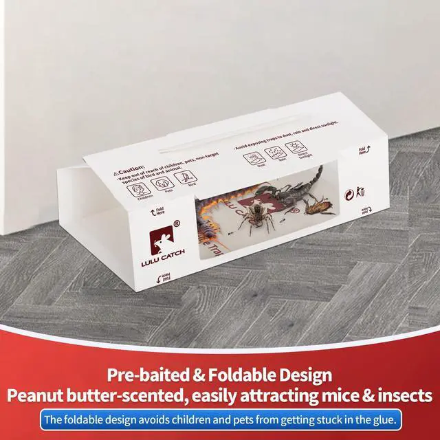 Alt view image 2 of 7 - Mouse Traps, 12Pack Pre-Baited Sticky Mouse Traps Indoor for Home, Non-Toxic Bulk Sticky Pads, Glue Traps for Rats, Bugs, Spider, Mice, Cockroach, Pet Safe, Easy to Use