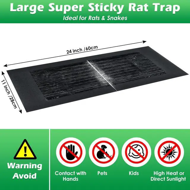 Alt view image 2 of 7 - Mouse Glue Traps, Anti Slip Rat Snake Rodent Sticky Pads Pet Friendly, Peanut Scented Mice Glue Board that Work for Home Indoor Outdoor Restaurant Kitchen Hotel Office
