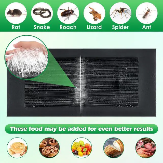 Alt view image 3 of 7 - Mouse Glue Traps, Anti Slip Rat Snake Rodent Sticky Pads Pet Friendly, Peanut Scented Mice Glue Board that Work for Home Indoor Outdoor Restaurant Kitchen Hotel Office