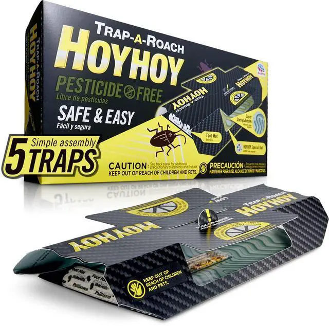 Main image of Bait Glue Traps, Great for Home with Kids & Pets Indoor, Sticky Pest Control Trap, Roach Killer, Made in Japan 5 Traps