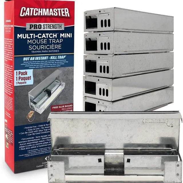 Main image of Multi-Catch Mini Mouse Trap 6-Pack, Humane Mouse Traps Indoor for Home, Includes Replaceable Glue Board, Live Catch Pest Control for Garage & Shed