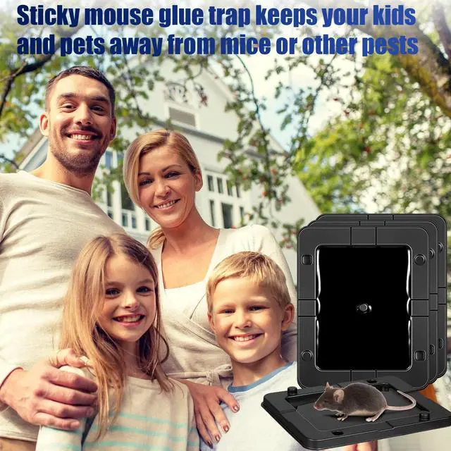 Alt view image 7 of 7 - Pack Mouse Insect Glue Traps Bulk Strong Sticky Mouse Traps Large Baited Glue Trays for Mice Snakes Indoor Rodent Killer Plastic Sticky Non Toxic Killer for Home Indoor Outdoor